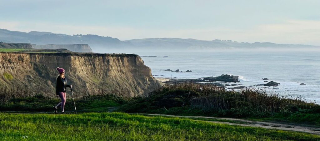 Hiking along the Pacific Coast at the Ritz-Carlton, Half Moon Bay, California