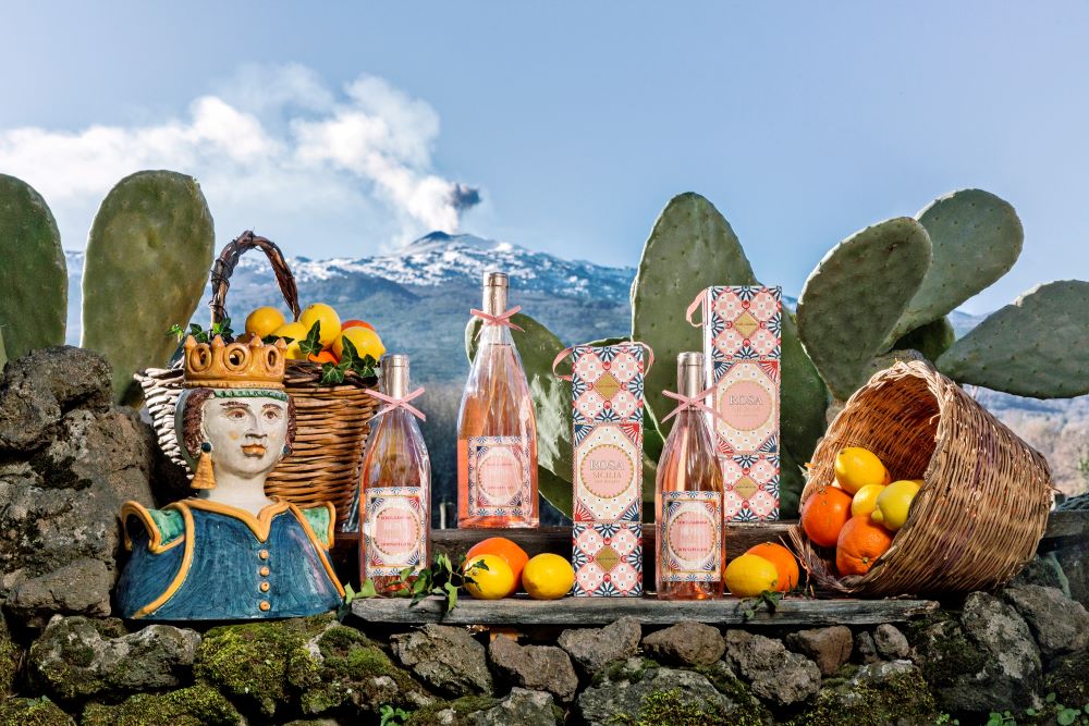 An image of Donnafugata wine bottles designed by Dolce & Gabbana