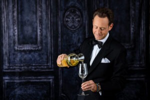 Max Riedel Pours Wine Into a Riedel Superleggero Glass.